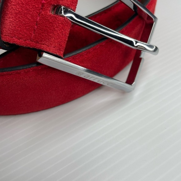 Carrucci Men’s Ruby Red Suede Leather Belt 38” - Picture 4 of 7